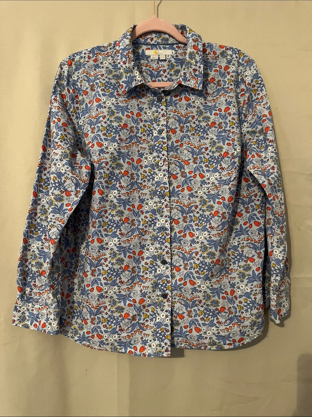 Boden Floral Button-Up Shirt - Blue Floral